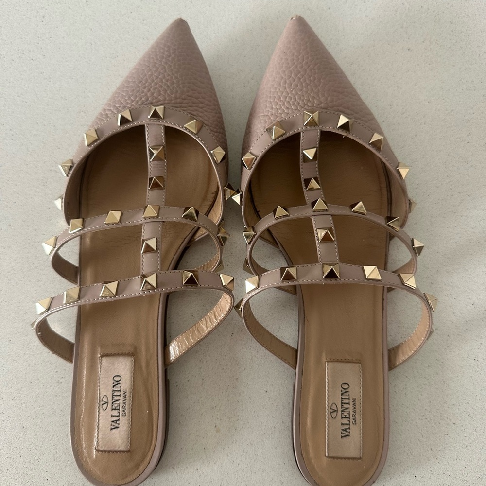Valentino Women's Studded Beige Loafers